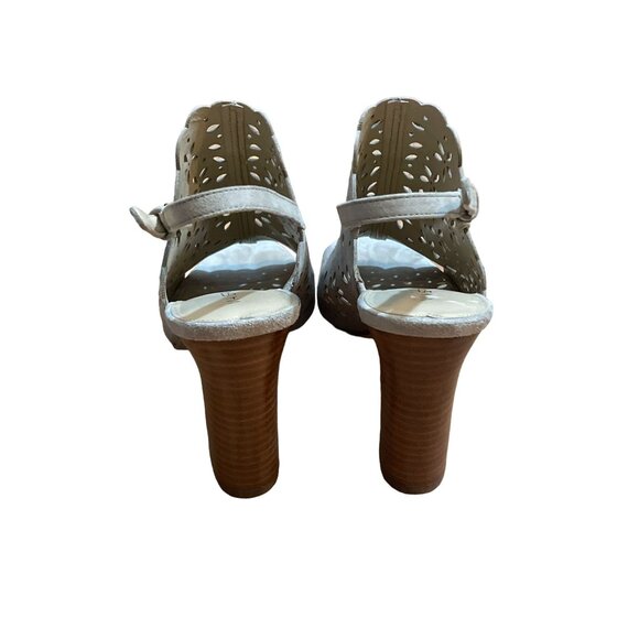 Via Spiga Lether Suede Sandal Block Heel Size 9.5 - Picture 3 of 7